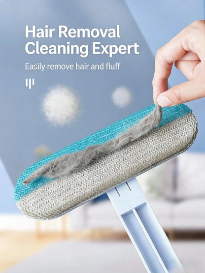 4-in-1 Long Handle Pet Fur Removal Tool and Washable Glove Set for Effective Indoor Dog and Cat Grooming