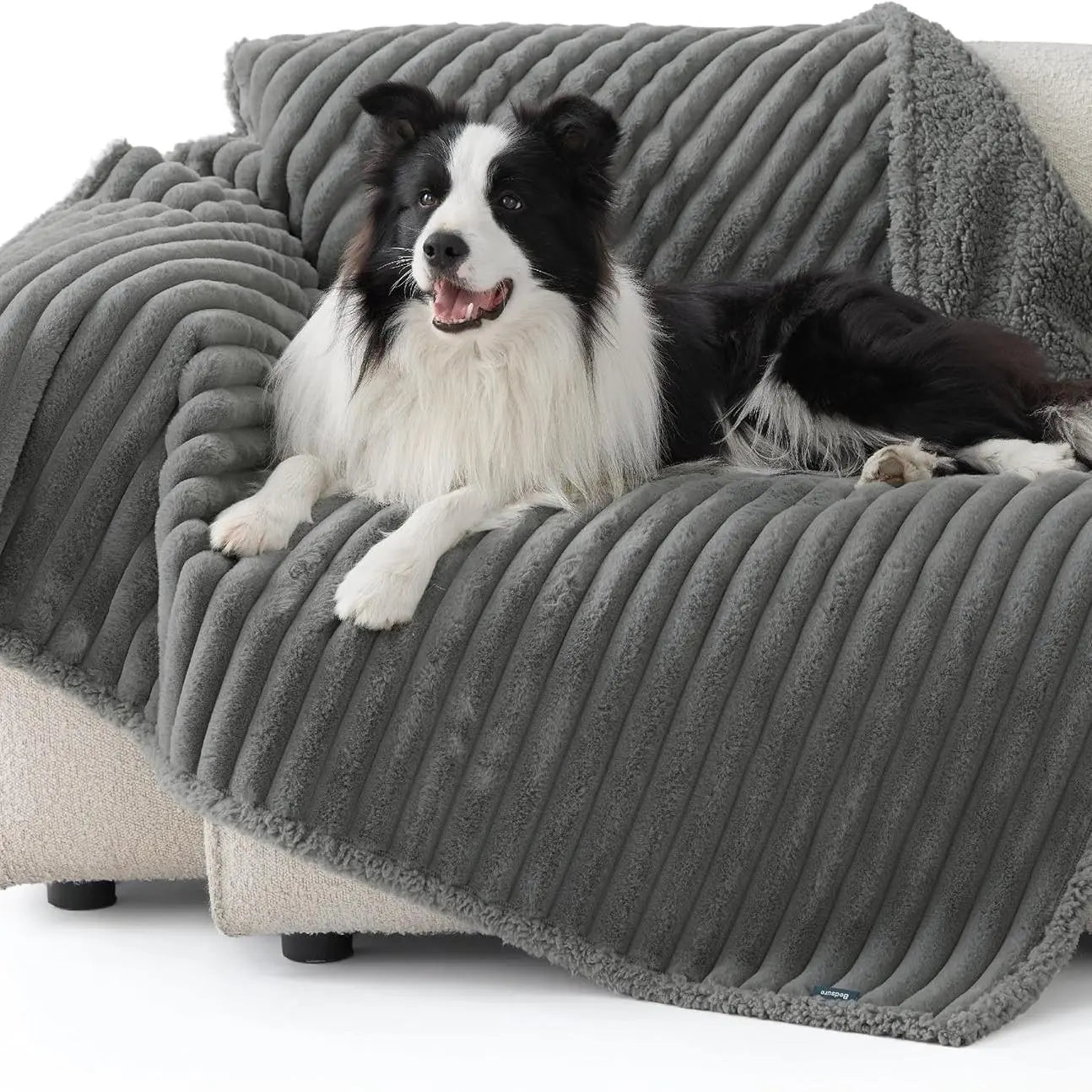 Lesure Waterproof Pet Blanket for Dogs and Cats - Reversible Jacquard Shag and Sherpa Fleece, 3D Textured Cloud Design, Machine Washable, Durable, Portable, and Soft Couch Protector