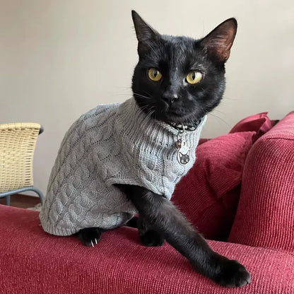 5-Piece Cozy Knitted Sweater Set for Small Pets with 4 Socks - Soft Pullover for Cats and Dogs, Ideal for Winter and Autumn, Available in 5 Colors, Machine Washable
