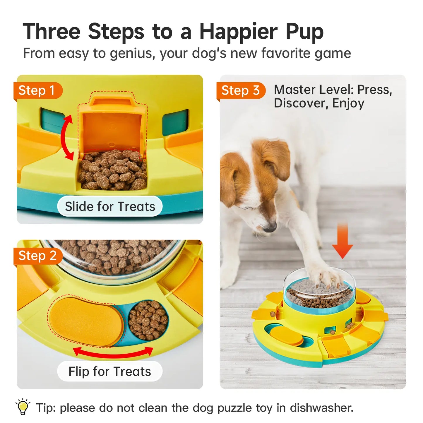 Potaroma Dog Puzzle Toy 2 Levels, Slow Feeder, Dog Food Treat Feeding Toys for IQ Training, Dog Entertainment Toys for All Breeds 4.2 Inch Height #Summervibes #Petlovers