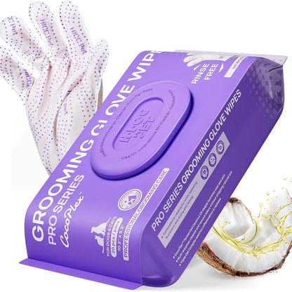 Hicc PET Disposable Dog Grooming Wipes (20 Pack) - Natural, Hypoallergenic, No-Rinse Grooming Wipes with Fermented Oils for Hair Removal, Deodorizing, Skin Moisture, and Paw Care for Outdoor Use
