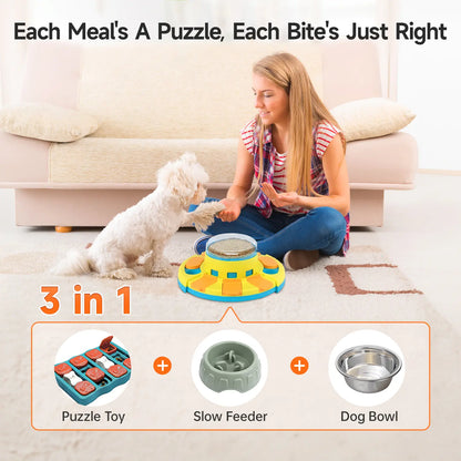 Potaroma Dog Puzzle Toy 2 Levels, Slow Feeder, Dog Food Treat Feeding Toys for IQ Training, Dog Entertainment Toys for All Breeds 4.2 Inch Height #Summervibes #Petlovers