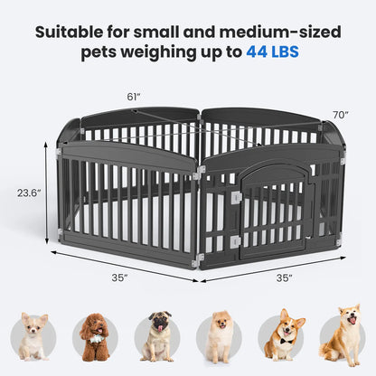 Summer Sale: Portable Plastic Pet Playpen - Durable Exercise Pen with Lockable Gate and Non-Slip Base for Indoor and Outdoor Use