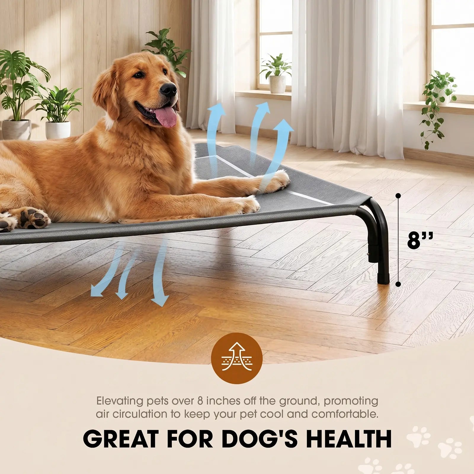 【Dealsforyoudays】 VALUXE Elevated Dog Bed for Large Dogs, Cooling Pet Cot with Breathable Mesh & Durable Frame, Easy to Clean Raised Pet Mats for Indoor & Outdoor Home Summervibes Petlovers Outdoorfun Summerwins