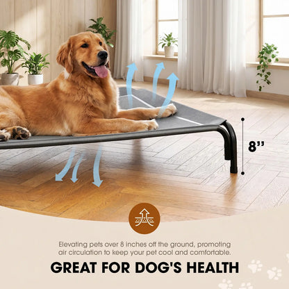 【Dealsforyoudays】 VALUXE Elevated Dog Bed for Large Dogs, Cooling Pet Cot with Breathable Mesh & Durable Frame, Easy to Clean Raised Pet Mats for Indoor & Outdoor Home Summervibes Petlovers Outdoorfun Summerwins