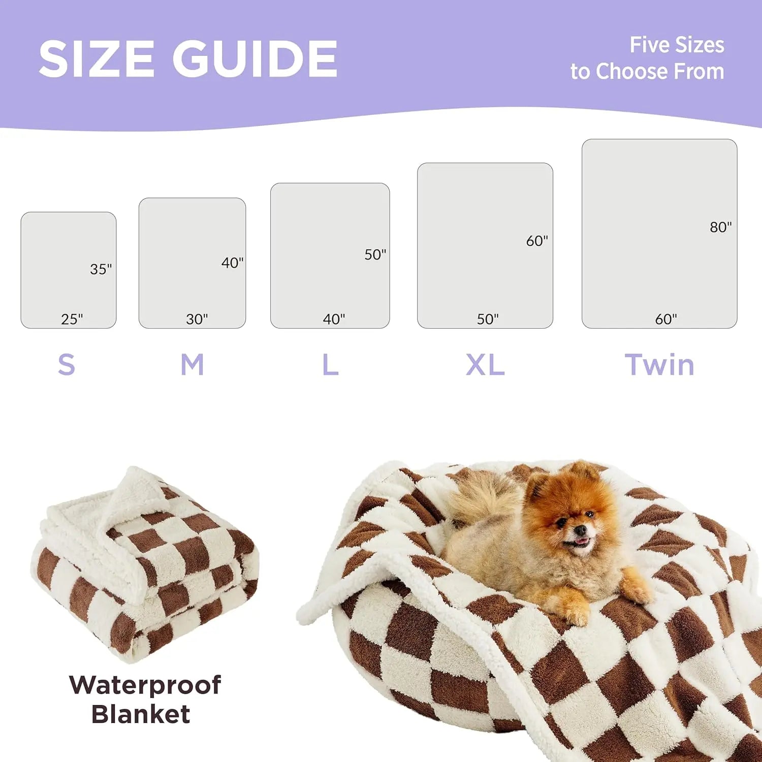 Lesure Waterproof Pet Blanket for Dogs and Cats - Reversible Jacquard Shag and Sherpa Fleece, 3D Textured Cloud Design, Machine Washable, Durable, Portable, and Soft Couch Protector