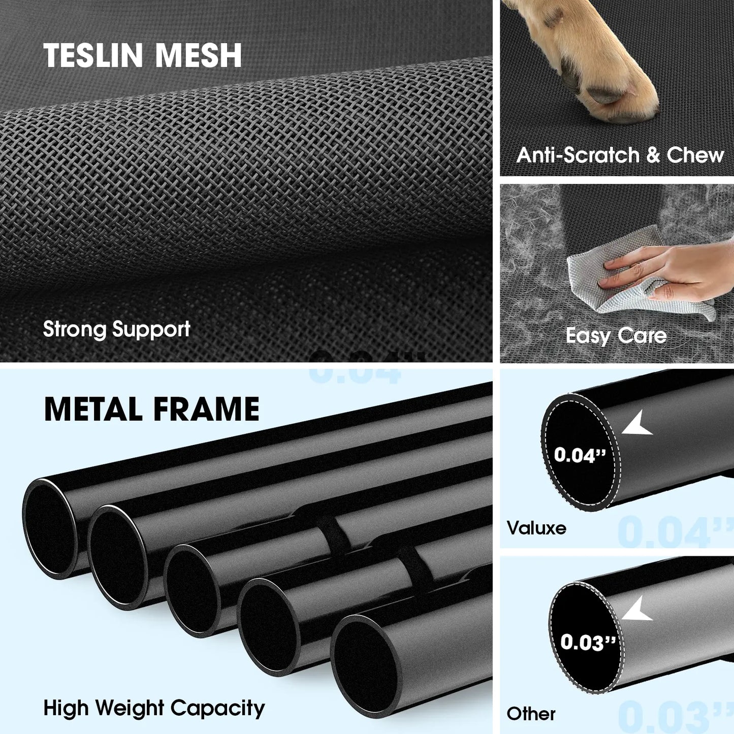 【Dealsforyoudays】 VALUXE Elevated Dog Bed for Large Dogs, Cooling Pet Cot with Breathable Mesh & Durable Frame, Easy to Clean Raised Pet Mats for Indoor & Outdoor Home Summervibes Petlovers Outdoorfun Summerwins
