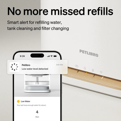 PETLIBRO Dockstream 2 Cordless Cat Water Fountain with 3L Stainless Steel Tray, 5GHz Wi-Fi App Monitoring, and Automatic Dispenser