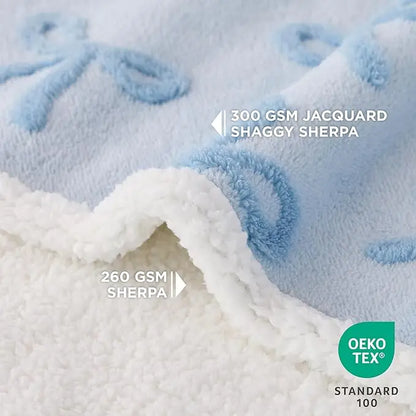 Lesure Waterproof Pet Blanket for Dogs and Cats - Reversible Jacquard Shag and Sherpa Fleece, 3D Textured Cloud Design, Machine Washable, Durable, Portable, and Soft Couch Protector