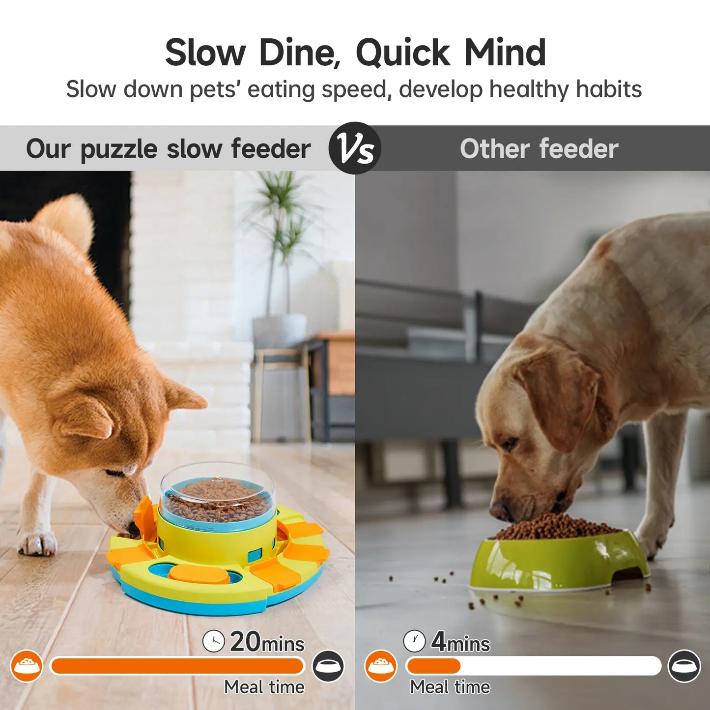 Potaroma Dog Puzzle Toy 2 Levels, Slow Feeder, Dog Food Treat Feeding Toys for IQ Training, Dog Entertainment Toys for All Breeds 4.2 Inch Height #Summervibes #Petlovers
