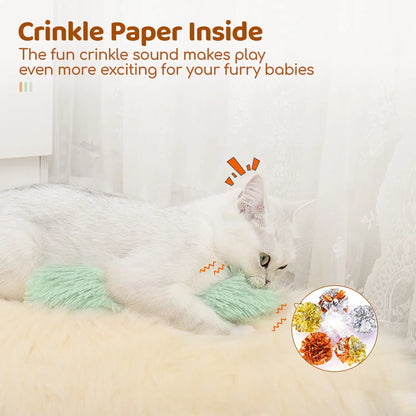 Potaroma Interactive Cat Pillows - 3 Pack of Crinkle Sound Soft and Durable Kicker Toys for Indoor Cats and Kittens, Ideal for Daily Play and Exercise