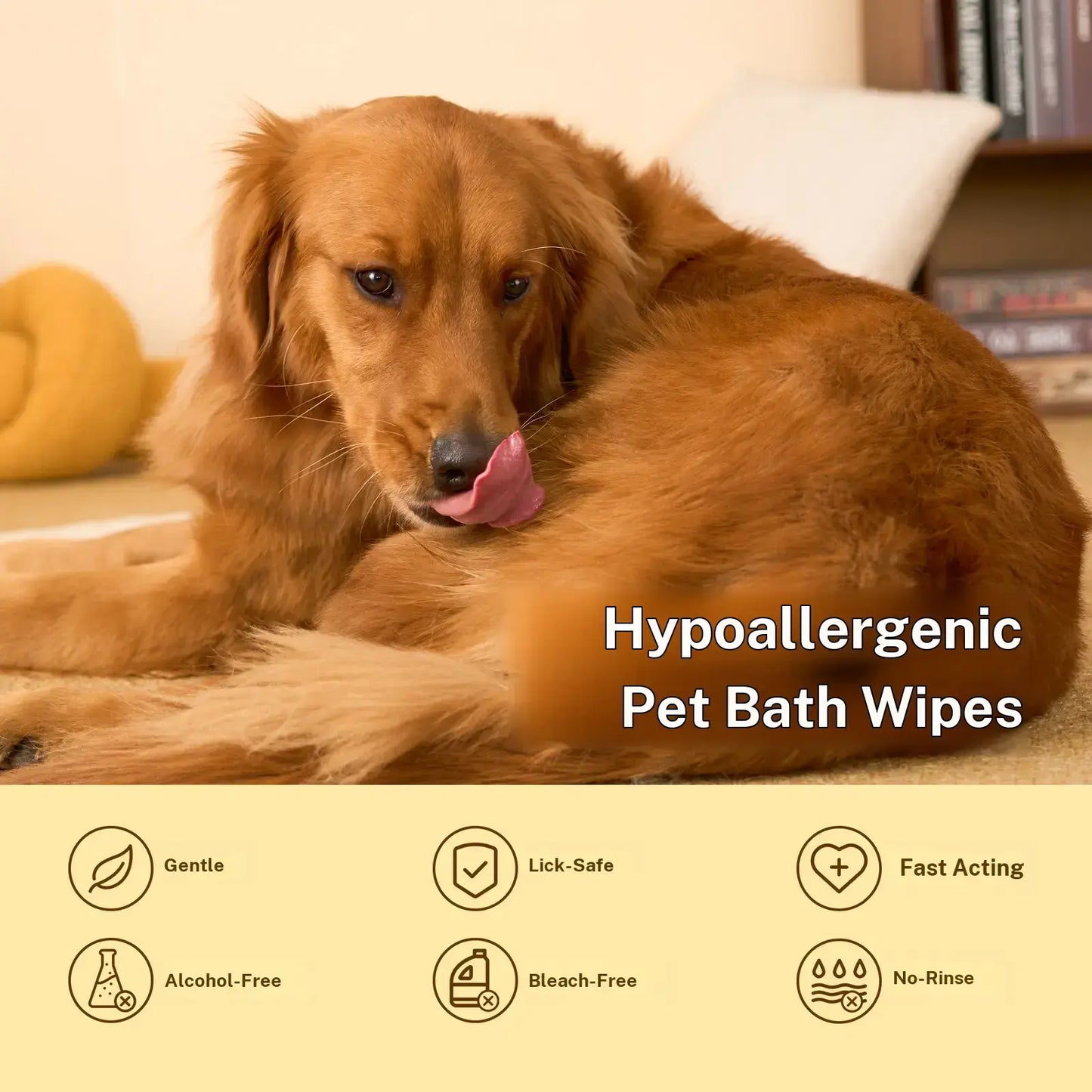Hicc PET Disposable Dog Grooming Wipes (20 Pack) - Natural, Hypoallergenic, No-Rinse Grooming Wipes with Fermented Oils for Hair Removal, Deodorizing, Skin Moisture, and Paw Care for Outdoor Use