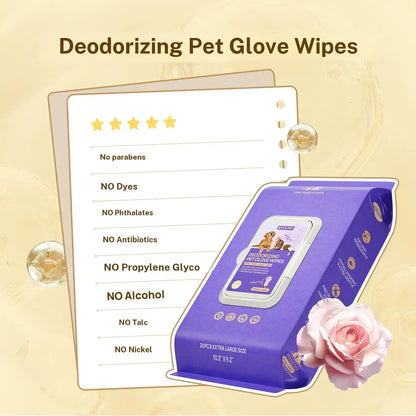 Hicc PET Disposable Dog Grooming Wipes (20 Pack) - Natural, Hypoallergenic, No-Rinse Grooming Wipes with Fermented Oils for Hair Removal, Deodorizing, Skin Moisture, and Paw Care for Outdoor Use